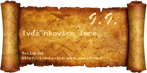 Ivánkovics Imre névjegykártya