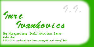 imre ivankovics business card